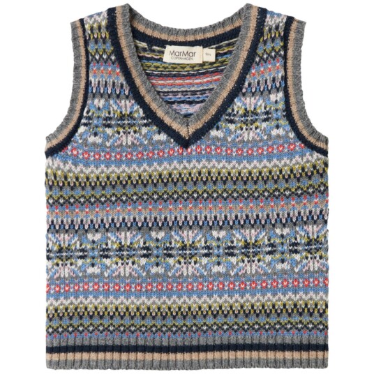 MarMar Light Cotton Wool Fair Isle Fair Isle Taj B Strikket Vest 1 år/80 MarMar Light Cotton Wool Fair Isle Fair Isle Taj B Strikket Vest 1 år/80