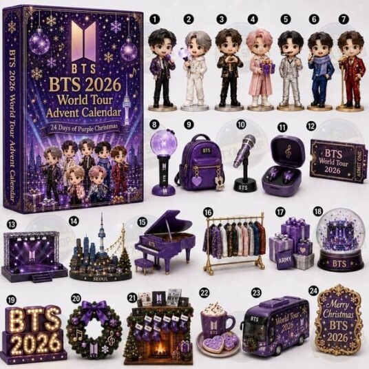 KPOP grupper Julekalender 2026 Akryl Nedtellings Blindboks med 24 Rom