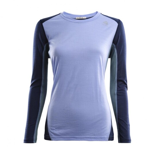 Aclima LightWool sportshirt W´s Dame 332 Purple Impr/Navyblazer/Northatlantic L