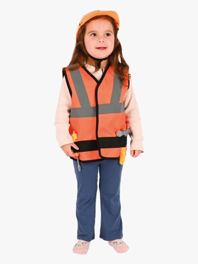Den Goda Fen Byggearbeidervest med hatt 110–116 cl Den Goda Fen Byggearbeidervest med hatt 110–116 cl
