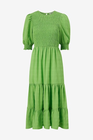 Only - Kjole onlThalia 2/4 Smock Calf Dress Wvn - Grønn