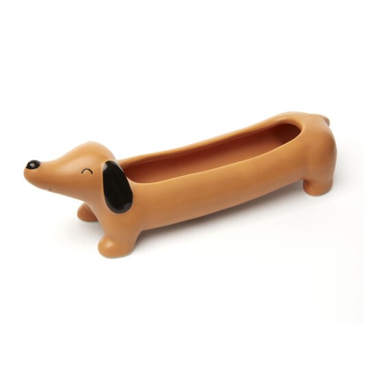 Kikkerland Daisy Dachshund Planter - Kreativ Krukke for Sukulenter og Kaktus