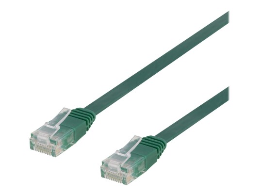 Deltaco 50 cm Cat6 Koblingskabel RJ-45 Grønn Flat