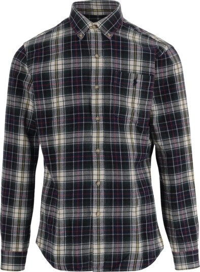 Polo Ralph Lauren Custom Fit Plaid Brushed Oxford Shirt   Navy   L