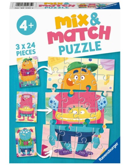 Ravensburger Puslespill 3X24 Mix & Matchmonster!