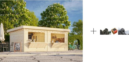 Kiosk Palmako Lenna 16,6 m2 Set 311 med Papp Spiker og SBS Takbelegg