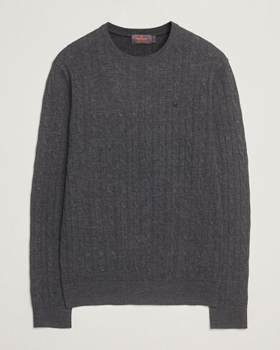 Morris Merino Cable O Neck Grey Morris Merino Cable O Neck Grey