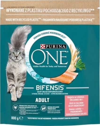Purina One Bifensis Adult Salmon Tørfoder Til Kattekillinger 800 G