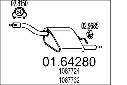 Bakre eksospotte MTS 01.64280