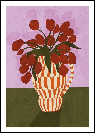 Bold Tulips in Vase Plakat Plakat / 30x40cm