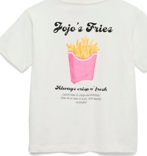 Vero Moda Girl Zandra T Skjorte Oversize Fit Snow White Jojos Fries (122/128)