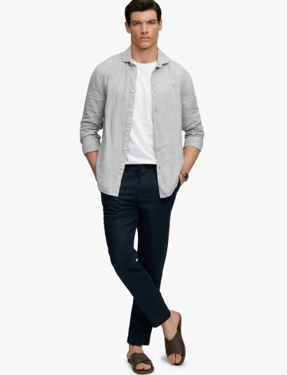 Superdry Merchant Linen Pant Navy XL