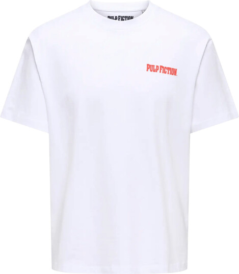 ONLY & SONS Onspulp Fiction Life Rlx Ss Lic Tee White XS