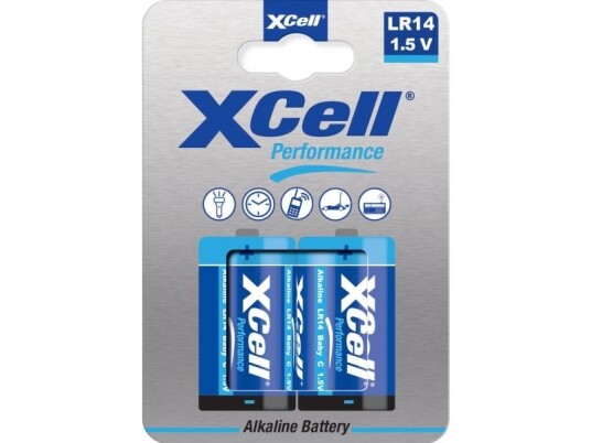 C Batteri R14 Xcell Lr14hp Alkali Mangan 1,5 V 2 Stk.