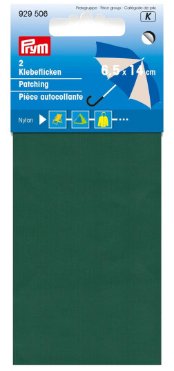 Selvklebende reparasjonslapper 2stk. 6,5x14 cm grønn nylon