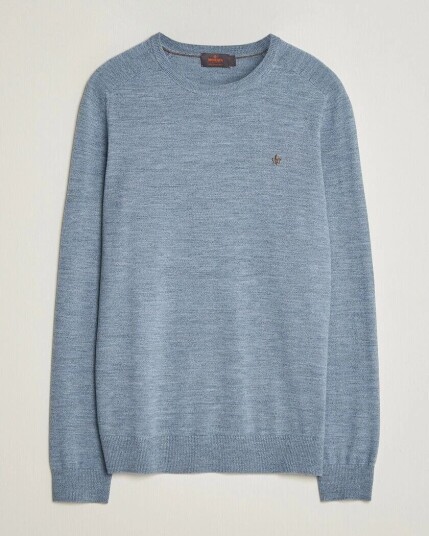 Morris Merino O Neck Light Blue