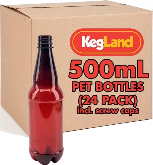 Kegland Eske med 24 stk PET 0.5 l plastflasker med PET korker inkludert
