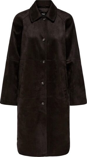 ONLY Onlcarolina Long Faux Suede Coat Otw Brown XL ONLY Onlcarolina Long Faux Suede Coat Otw Brown XL