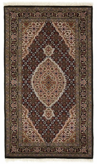 Håndknyttet. Opphav: India Tabriz Indi Teppe 94x162
