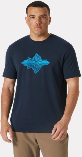 Helly Hansen Menn Skog Recycled Graphic T skjorte Marineblå XL