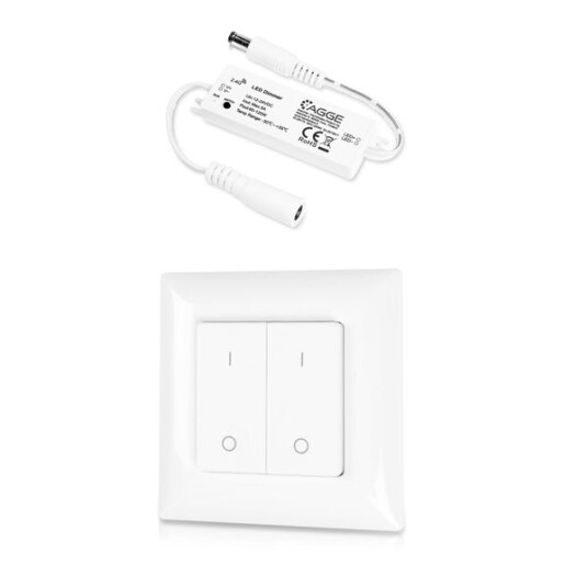 Driver til LED stripe AGGE Single Colour Mini Controller RF 2,4 GHz Driver + Remote control Dimming 4 key Panel