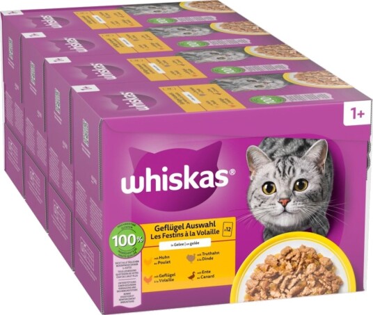 Whiskas Våtfôr Adult Megapakke 1+ Porsjonsposer Fjærkreutvalg I Gelè 48 X 85 G Whiskas Våtfôr Adult Megapakke 1+ Porsjonsposer Fjærkreutvalg I Gelè 48 X 85 G