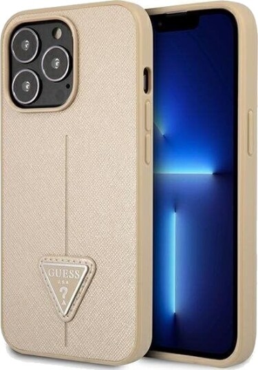 Guess Hardcase til iPhone 14 Pro 6,1" Beige med Saffianotriangle Logo