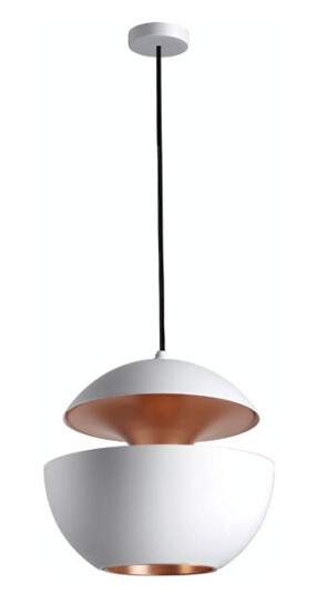 Here Comes The Sun Taklampe Hvit & Kobber Ø35 cm