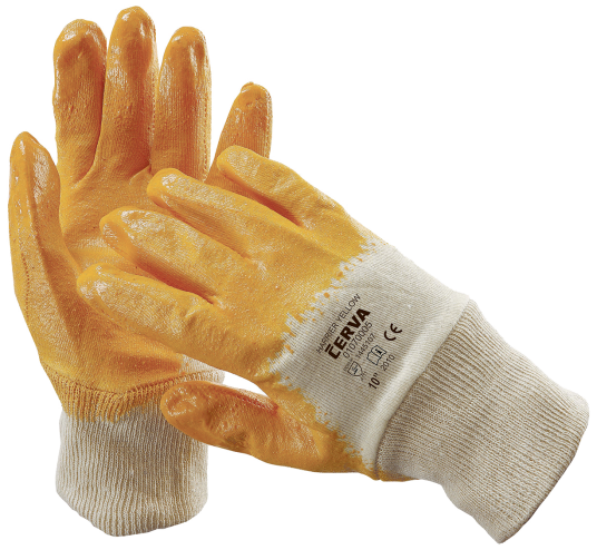 Cerva Arbeidshanske Harrier Yellow 3/4 dyppet Str. 10