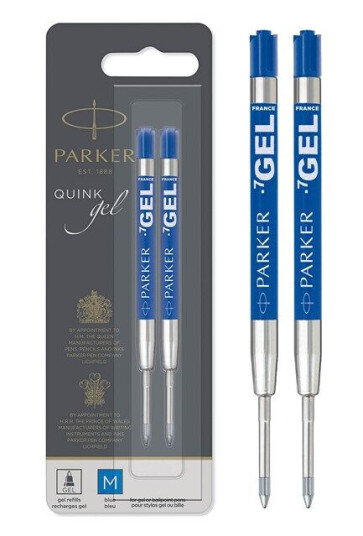 Parker Gel Pen Refills  Medium Tip 0.7mm  Blå QUINK Ink  2 Count