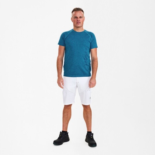 Engel X-treme sømløs T-skjorte Turkisblå melert SEW-9060-155-175 2XL-3XL