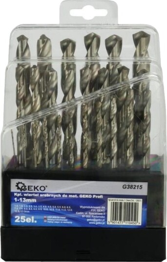 Geko Bor Til Metall, Sølv 1–13 Mm 25 Stk (20) G38215