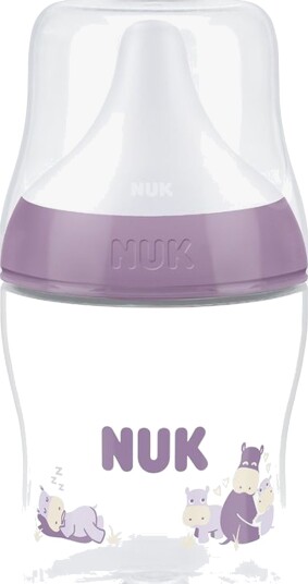 NUK Perfect Match Tåteflaske 150 ml Flodhest Lilla NUK Perfect Match Tåteflaske 150 ml Flodhest Lilla