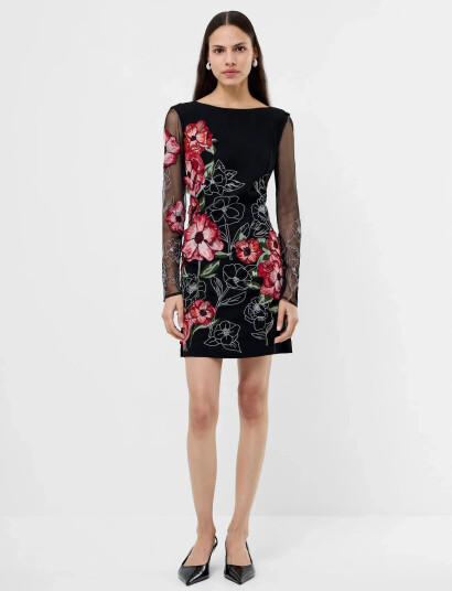 French Connection Astrida Darcy Crepe Dress - Black - 42