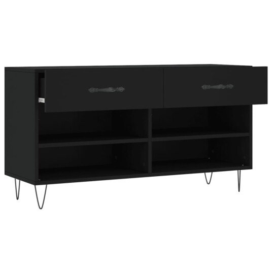 vidaXL Skobenk svart 102x35x55 cm konstruert tre