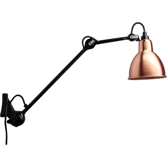 Lampe Gras N222 Vegglampe Matt Sort & Kobber/Hvit