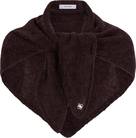 Dante6 Dante6 Skai Knitted  Triangular Scarf   DARK PLUM   One Size
