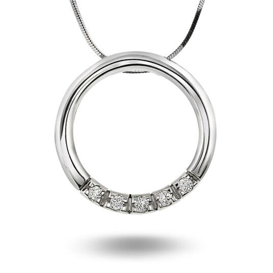 Pan Jewelry, Alliansesirkel i 585 hvitt gull med diamanter 0,25 ct