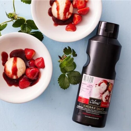 Dessertsaus Med Jordbær Sprøyteflaske Odense Marcipan 1kg Dessertsaus Med Jordbær Sprøyteflaske Odense Marcipan 1kg