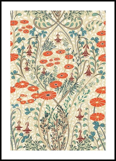 Meadow Scent Vintage Pattern Plakat Plakat / 30x40cm