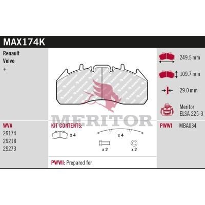 Bremseklosser MERITOR MAX174K Bremseklosser MERITOR MAX174K