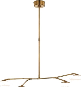 Brindille Large Four Light Chandelier Soft Brass