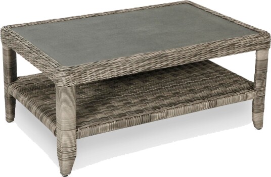 Hillerstorp Dallas soffbord Rustik konstrotting med glasskiva 128 x 75 cm Brun