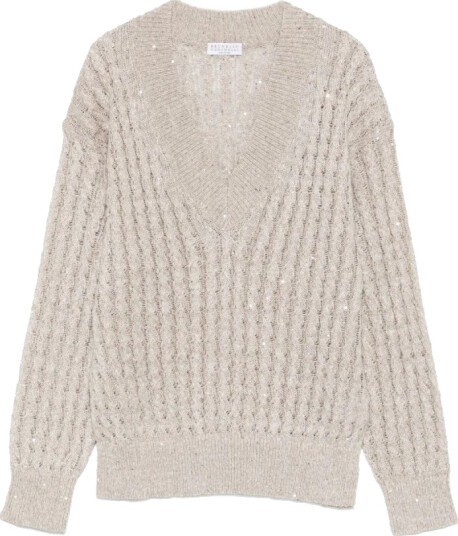 Brunello Cucinelli Dame Strikkevarer Beige M,