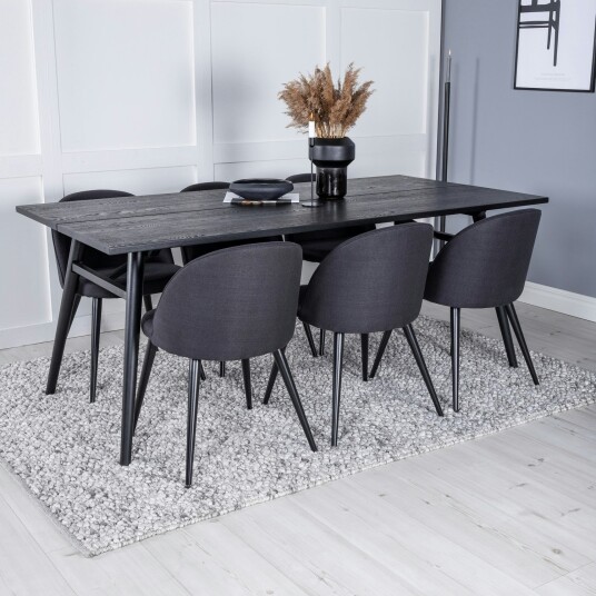 Venture Home Spisegruppe Venture Home Salt med 6 Valentina Stoler Polyester GR19634