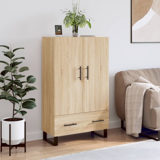 Highboard sonoma eik 69,5x31x115 cm konstruert tre