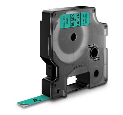 Dymo Tape D1 9mm Svart/grön