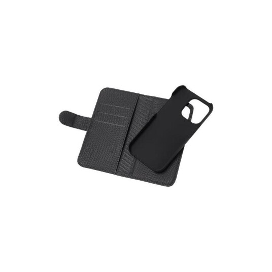Deltaco Flip-Cover for iPhone 14 Plus – Svart Gummiert Lommebokdeksel