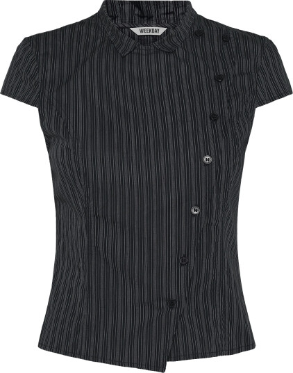 Weekday Asymmetric Buttoned Top Black 36 Weekday Asymmetric Buttoned Top Black 36