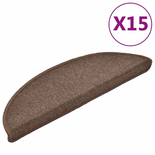 vidaXL Trappematter kaffebrun 15 stk 56x17x3 cm vidaXL Trappematter kaffebrun 15 stk 56x17x3 cm